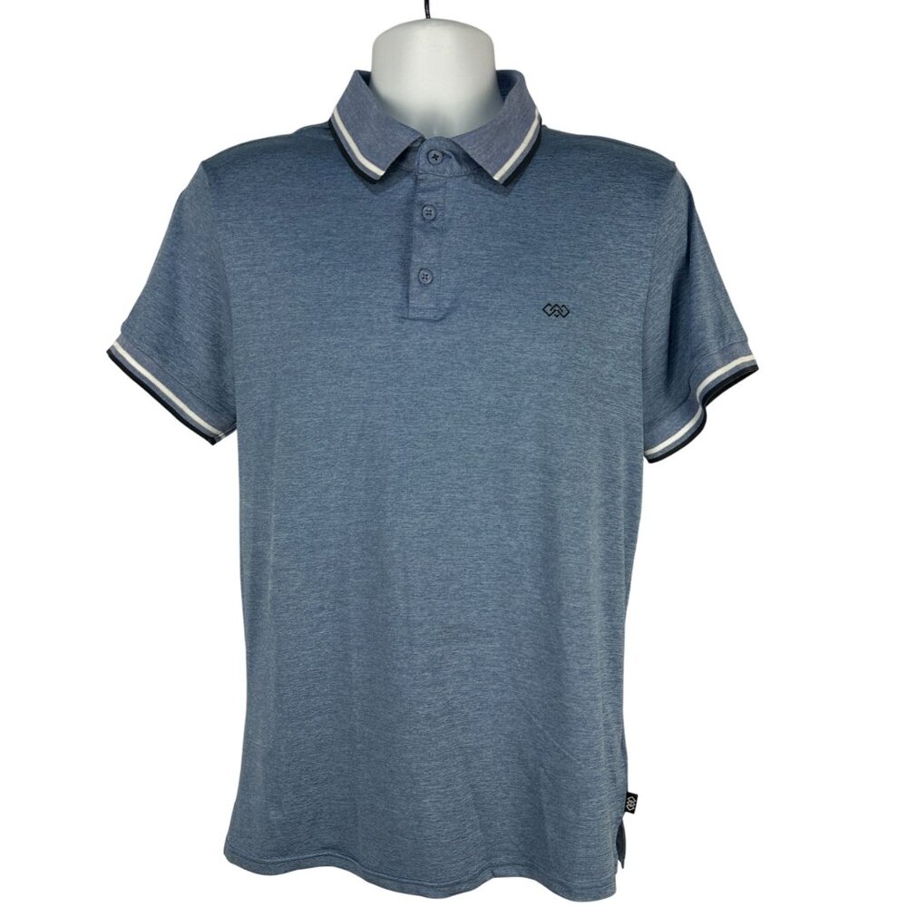 Leg3nd Golf Mens Extreme Stretch Polo Shirt Size M Blue Short Sleeve Collared